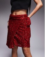 Jaspre embellished mini skirt in red